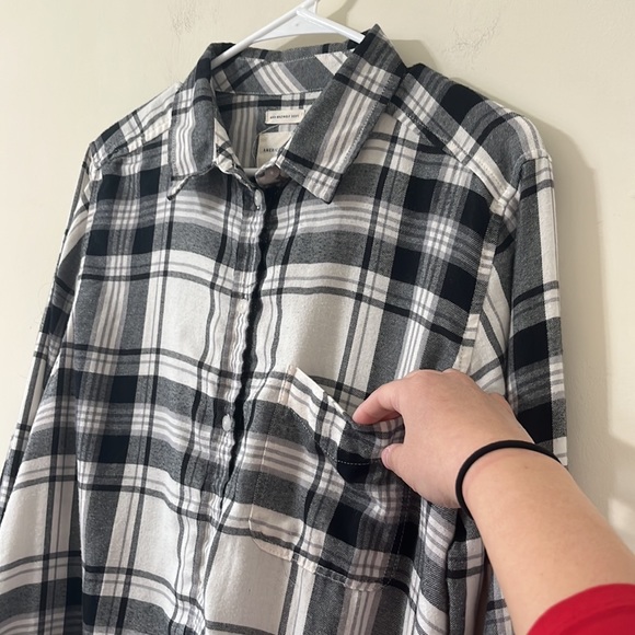 American Eagle Ahh-amazingly Soft Black White Buffalo Check Print Button Down XL - Picture 5 of 11